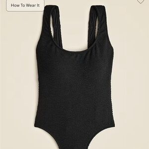 J.Crewblack swimsuit style textured classic scoop neck sz 22w nwt